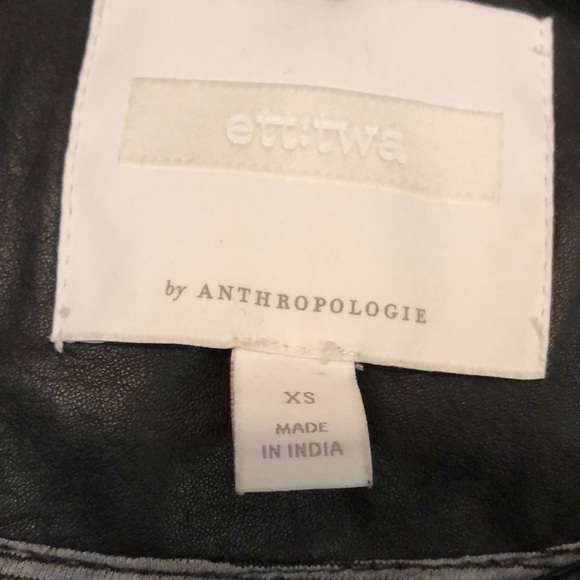 Ett:twa Fosters Leather moto Jacket Anthropologie women’s Size XS black like New - Picture 8 of 16